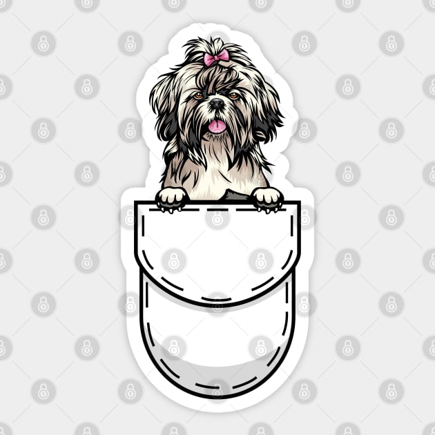 Funny Shih Tzu Pocket Dog Sticker by Pet My Dog